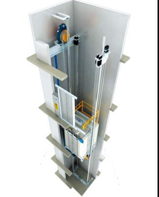 7 بوصة شاشة مصاعد MRL 4 أشخاص 400KG MRL جر رفع