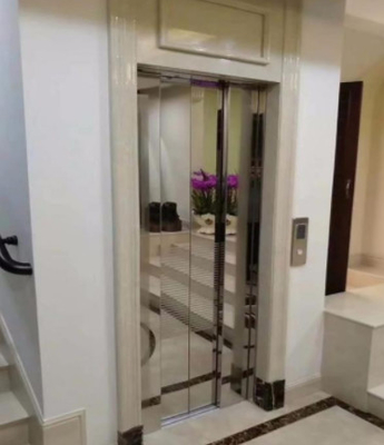 1.5m / s مصاعد ركاب سكنية 400KG كابينة مصعد من الفولاذ المقاوم للصدأ