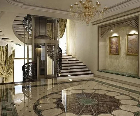 FUJI ISO9001 Panoramic Lift 12 شخصًا لا يوجد مصعد حفرة
